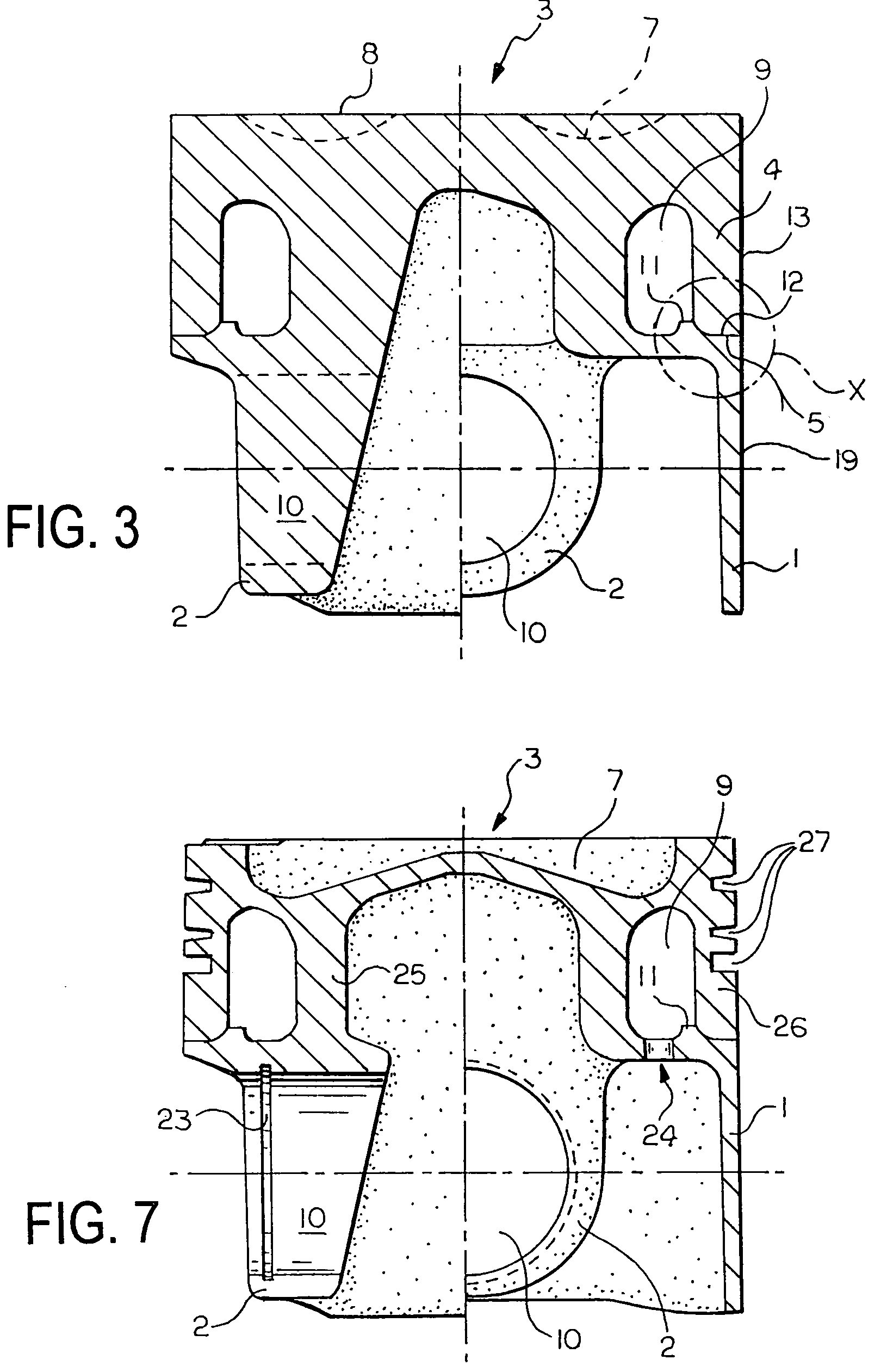 One-piece steel piston