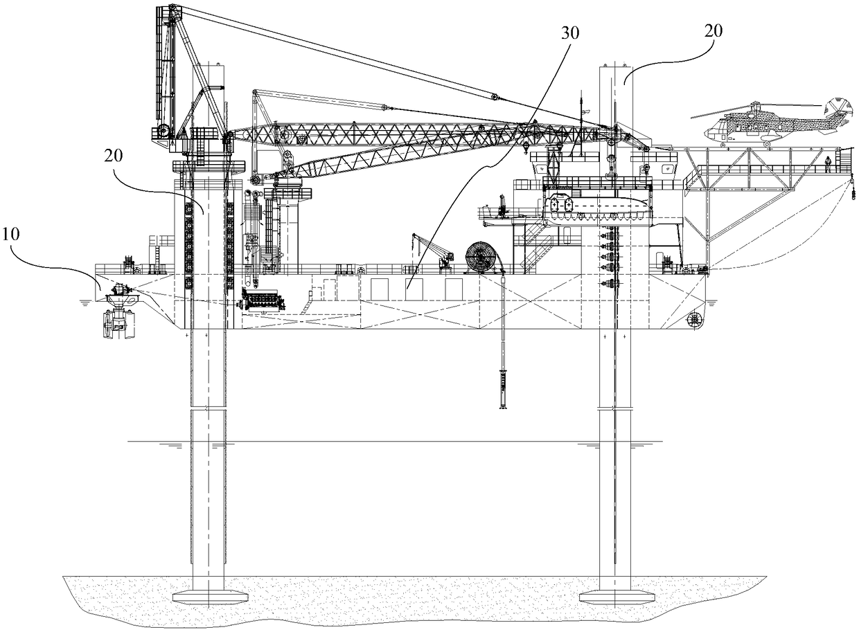 Automatic stowage method and system for self-elevating platform