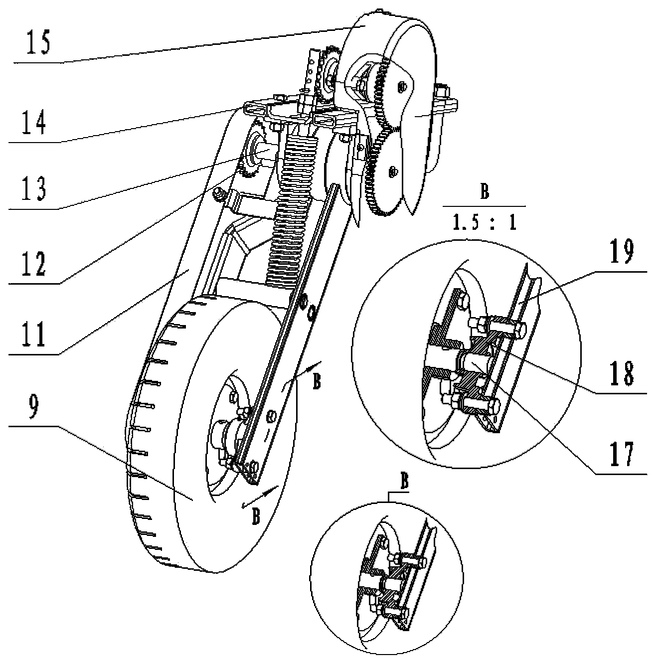 Sowing-fertilization linked ground wheel profile driving device