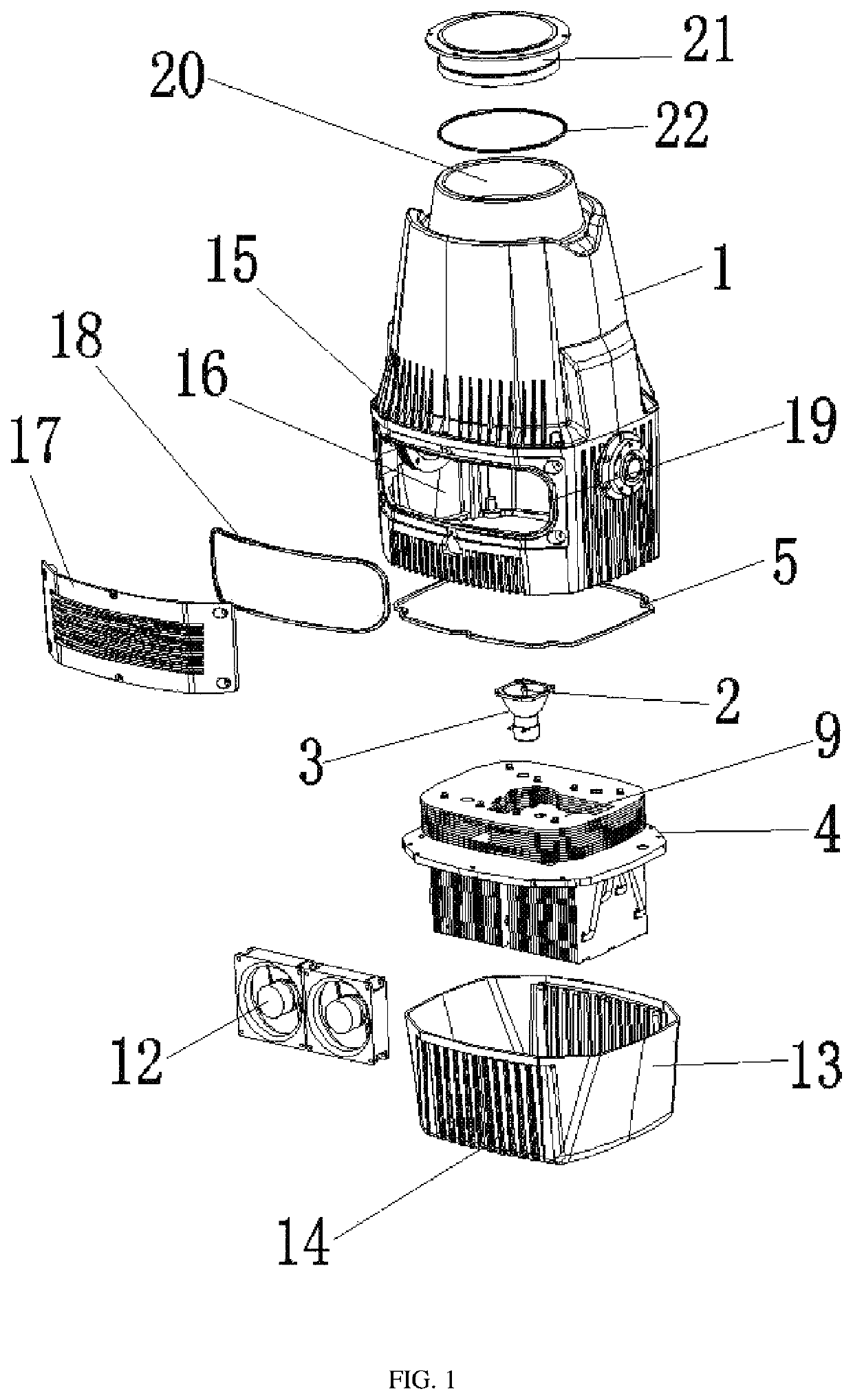 Waterproof stage light with efficient heat dissipation