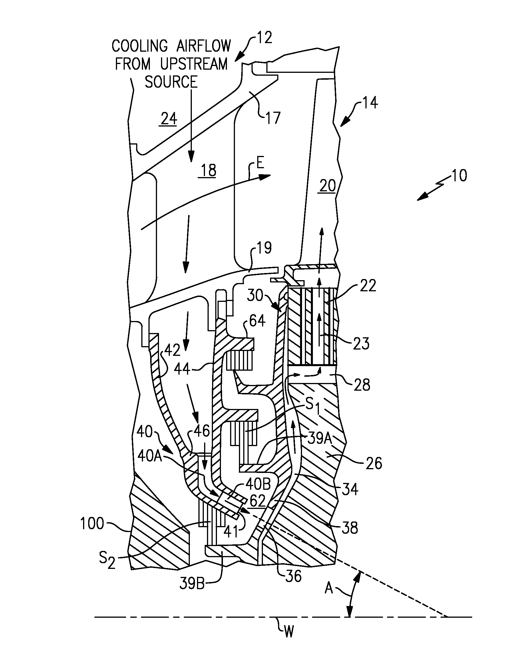 Angled on-board injector