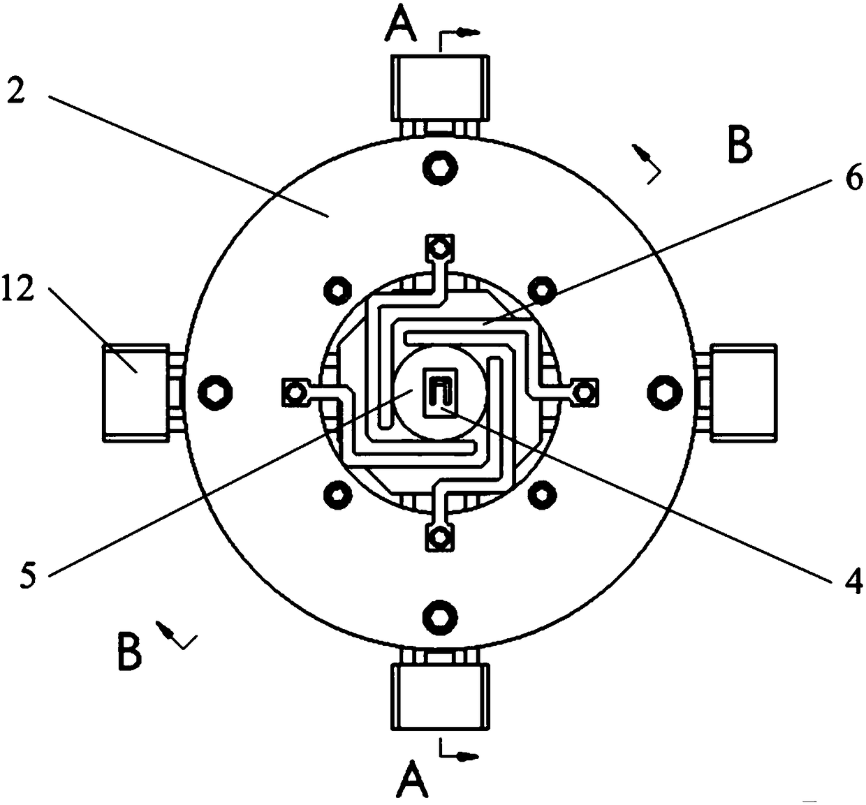 MEMS microstructure four-axis type dynamic loading apparatus based on piezoelectric ceramics