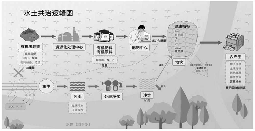 Prevention and treatment Treatment method for agricultural non-point source pollution in water-soil co-treatment area