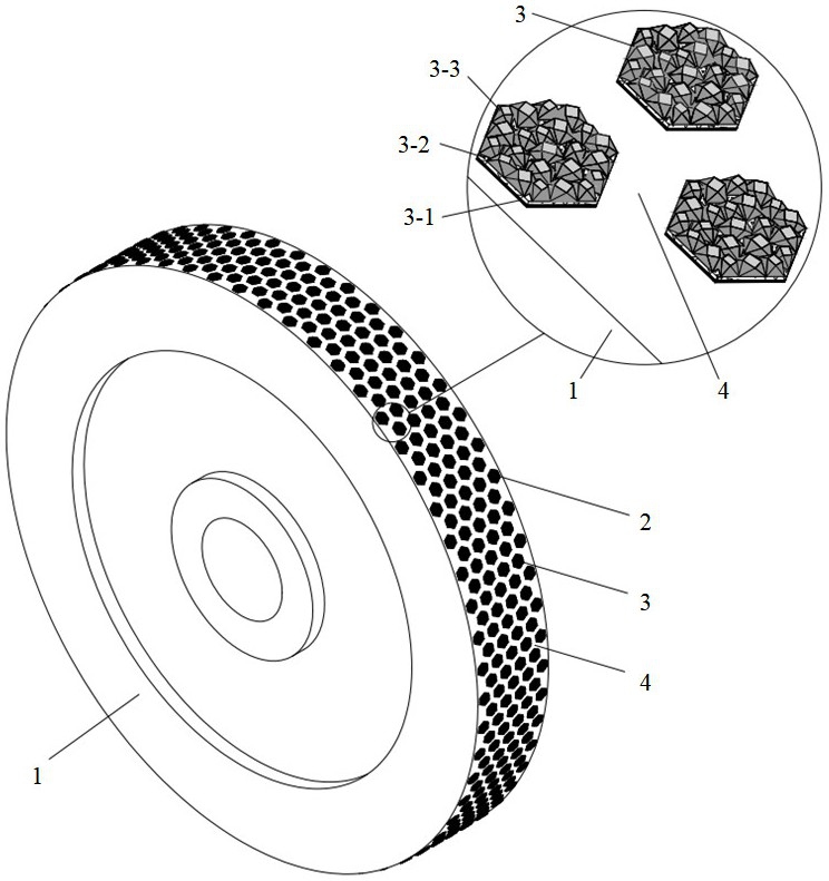 Diamond grinding wheel with orderly arranged crystal-oriented abrasives