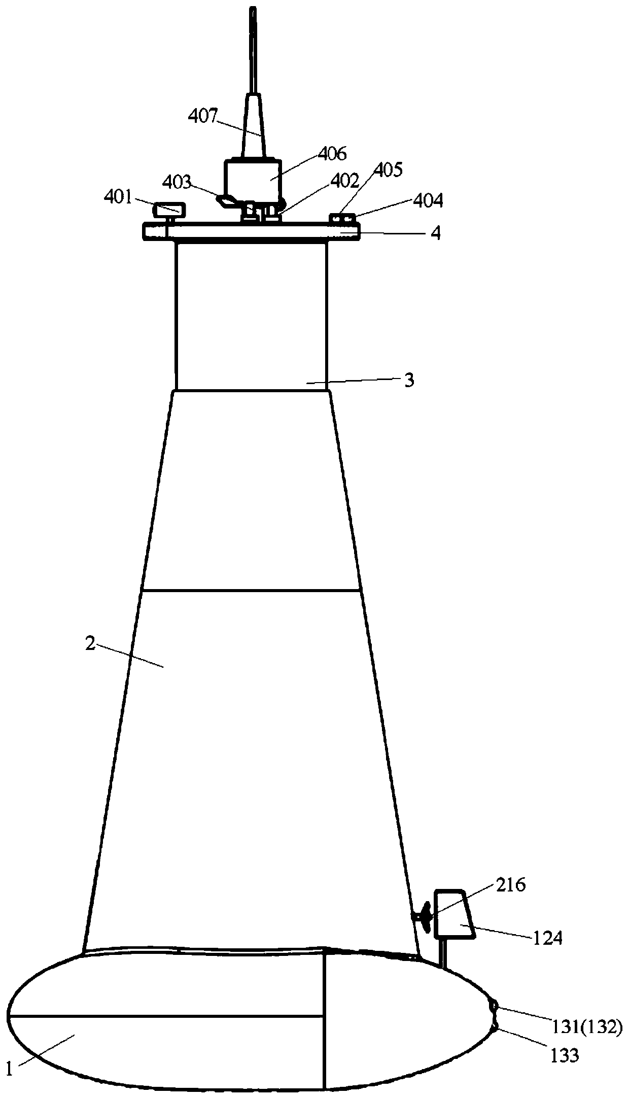 Movable multifunctional buoy with liftable sensing platform