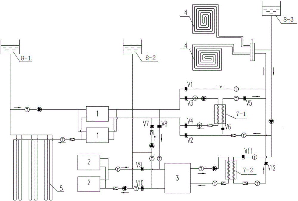 Buried pipe ground source heat pump system and method using off-peak electricity to assist cold storage/heat storage