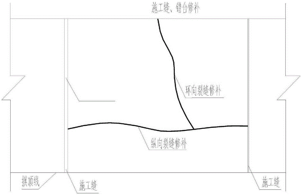 Repairing and strengthening method for large cracks on rock tunnel lining