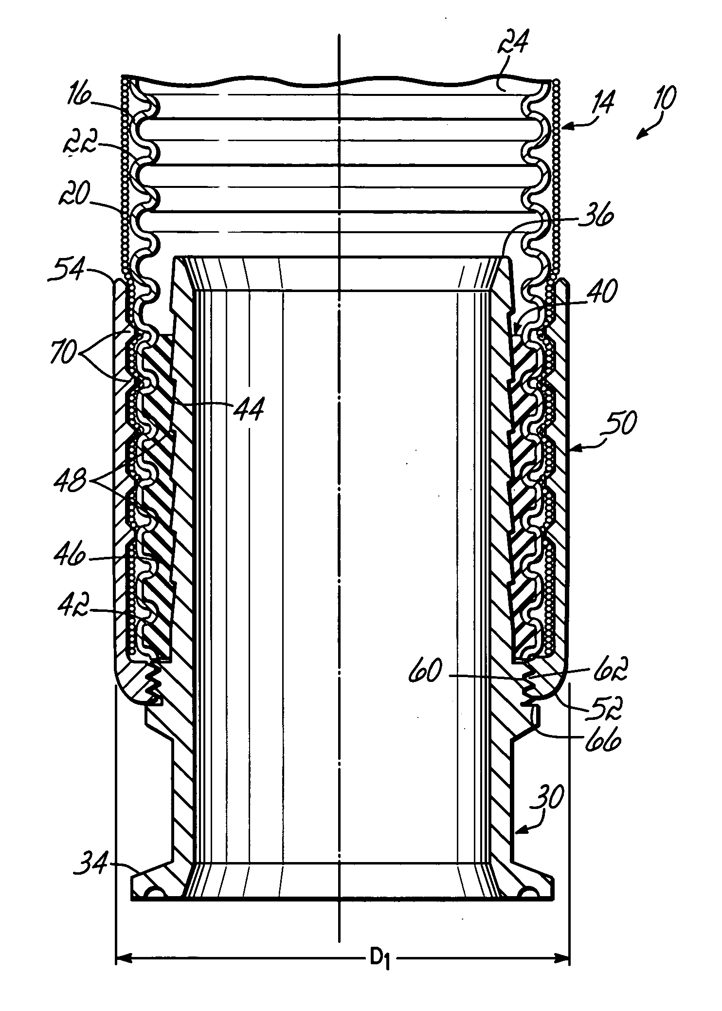 Fitting for a flexible metal hose