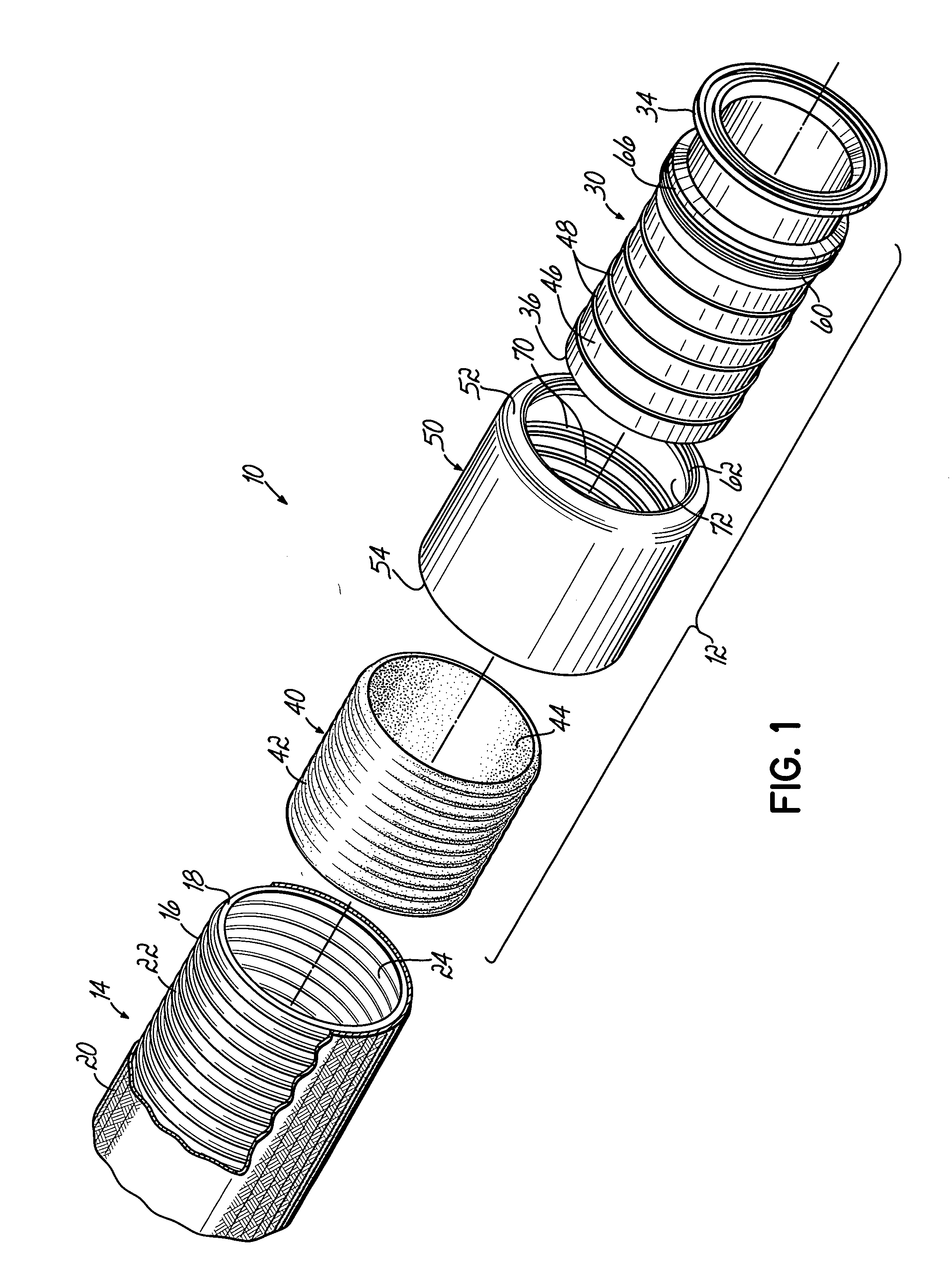 Fitting for a flexible metal hose