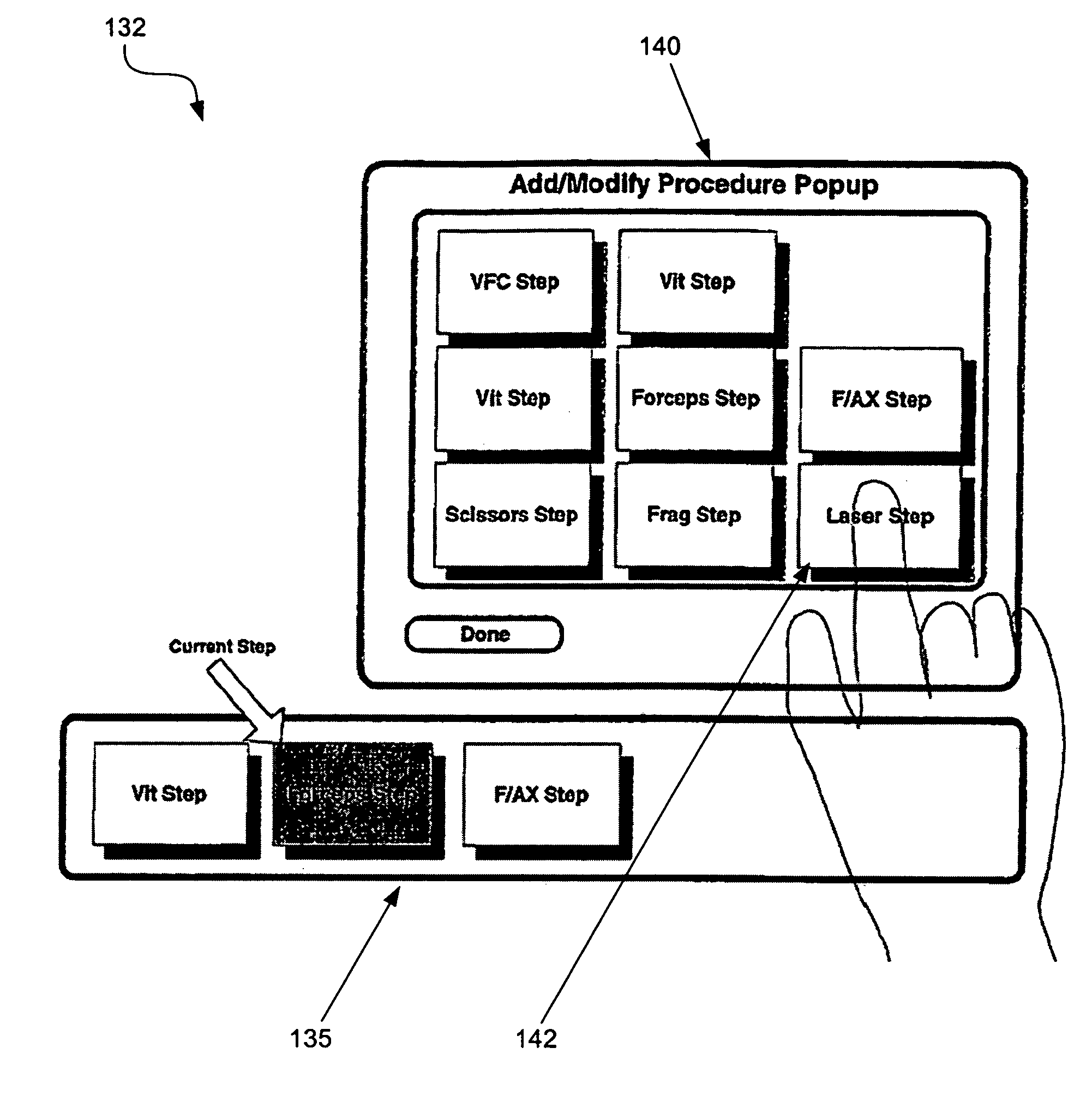 System and method for the modification of surgical procedures using a graphical drag and drop interface