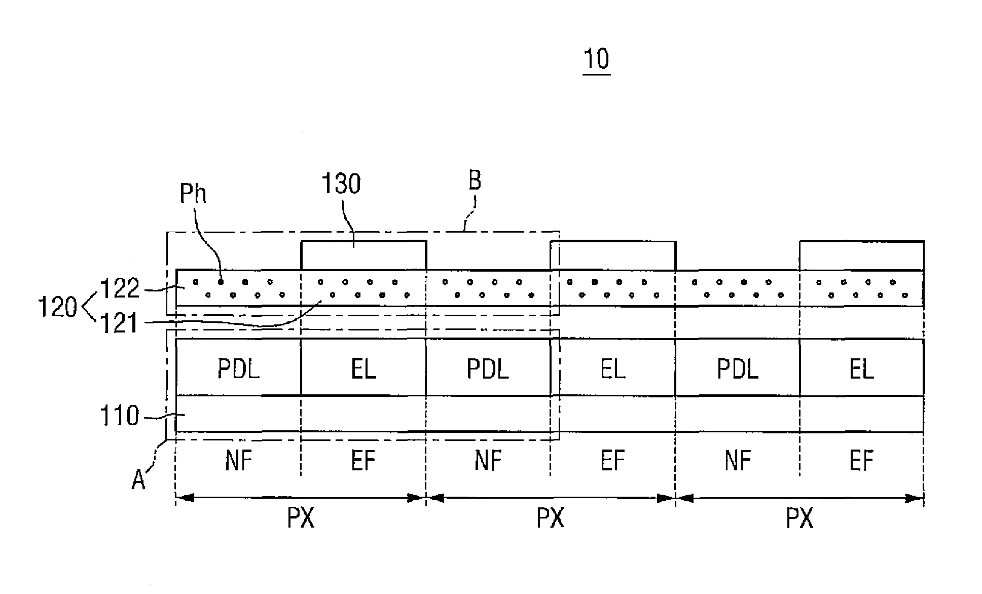 Organic light emitting display device including a non-light emitting region, light emitting region and photochromic layer