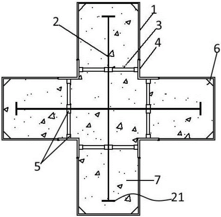 Inner truss system, shape steel-steel pipe concrete cross column and method for constructing same