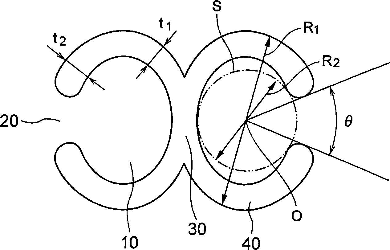 Fiber with modified cross section and fiber for artificial hair formed of the same