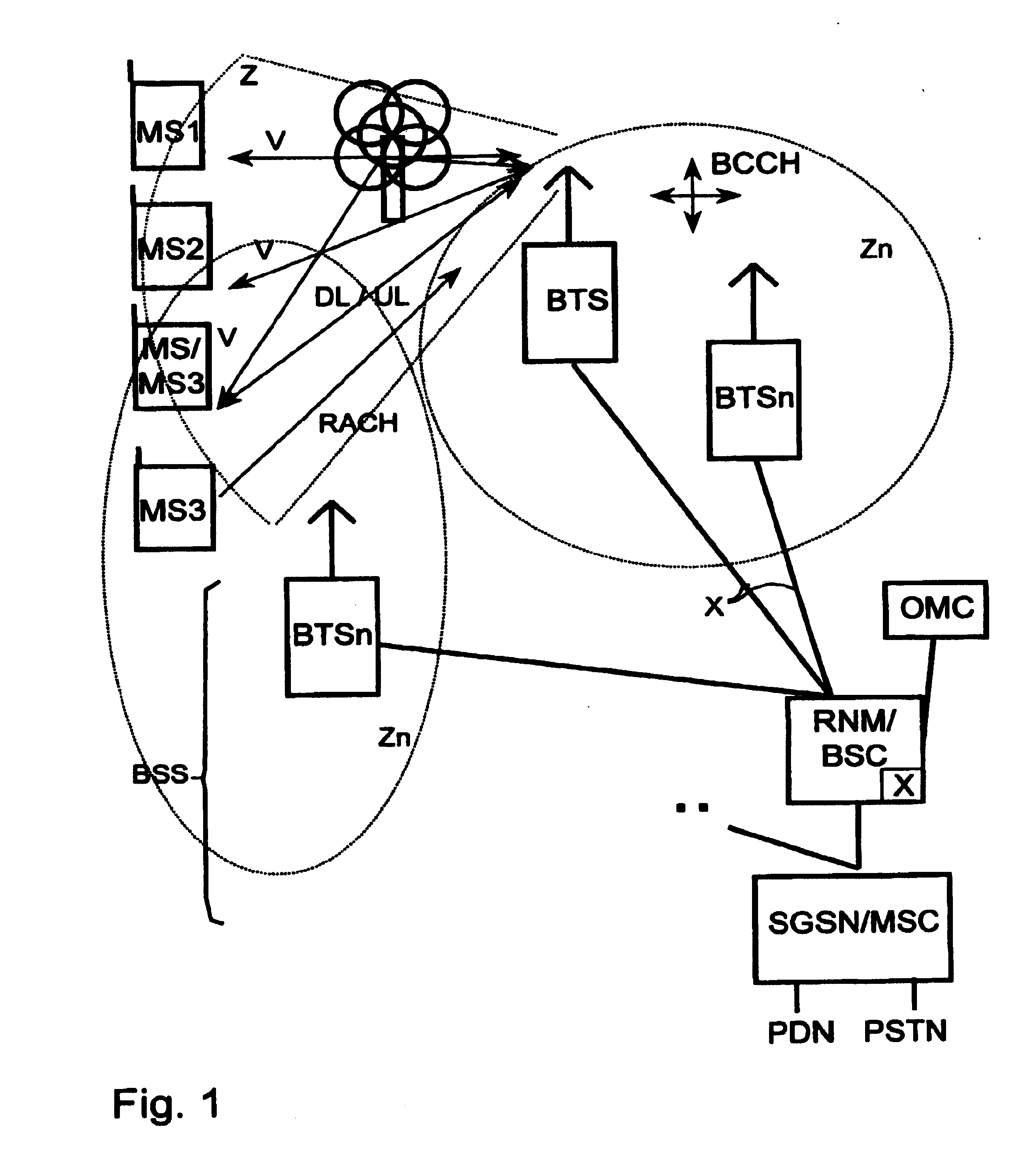 Method and device for localising packet data service-capable radio stations in a communication system