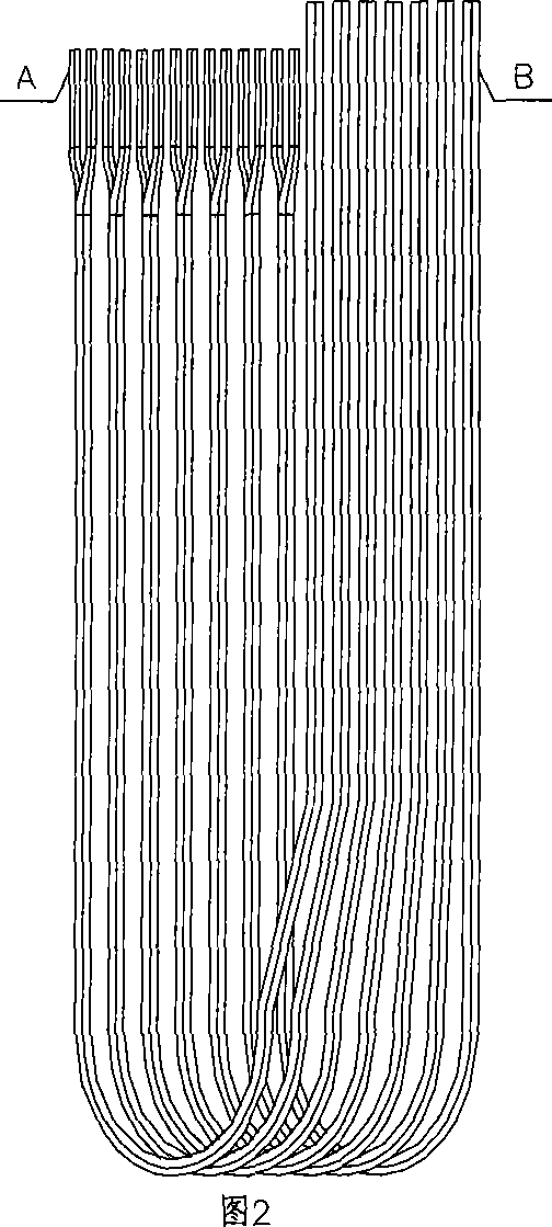 Cracking furnace with two-stroke radiation furnace tube