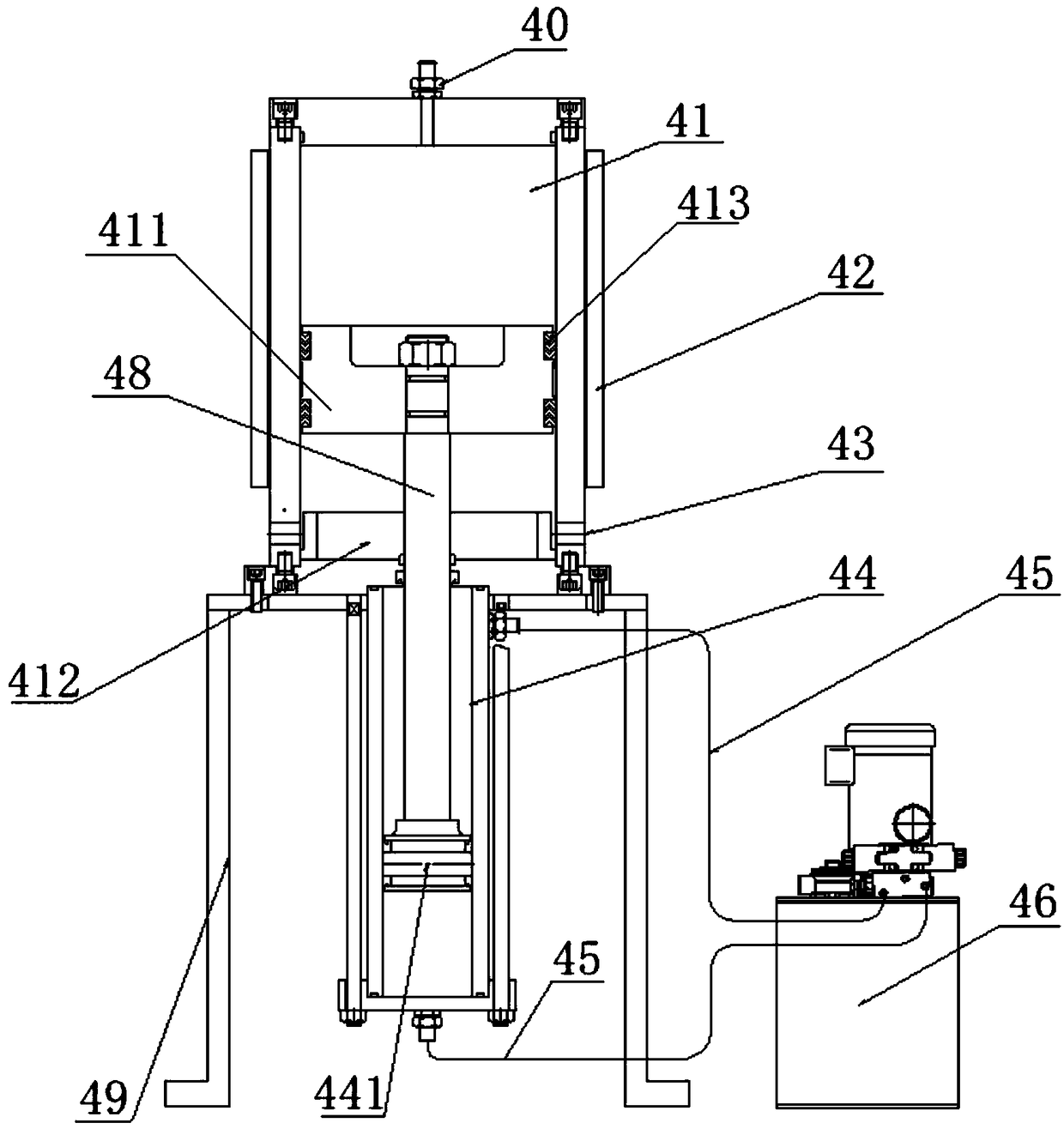 Air-discharging and air-filling device and production technology thereof for molding sulfuration molds of rubber injection hollow products