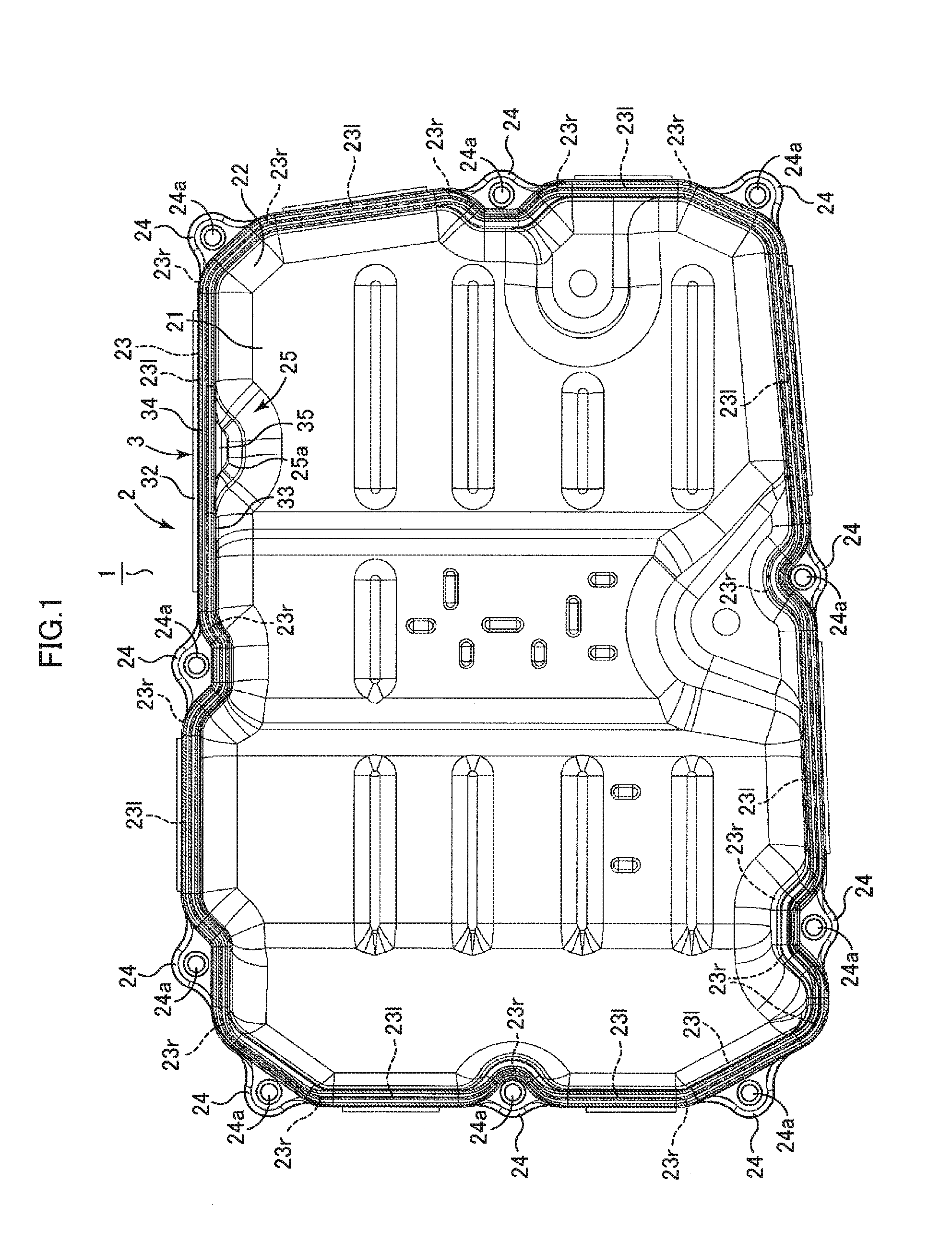 Sealing-equipped oil pan