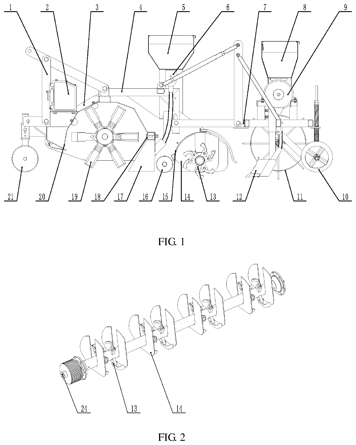 Straw Crushing and Inter-Furrow Collecting-Mulching No-Tillage Seeder