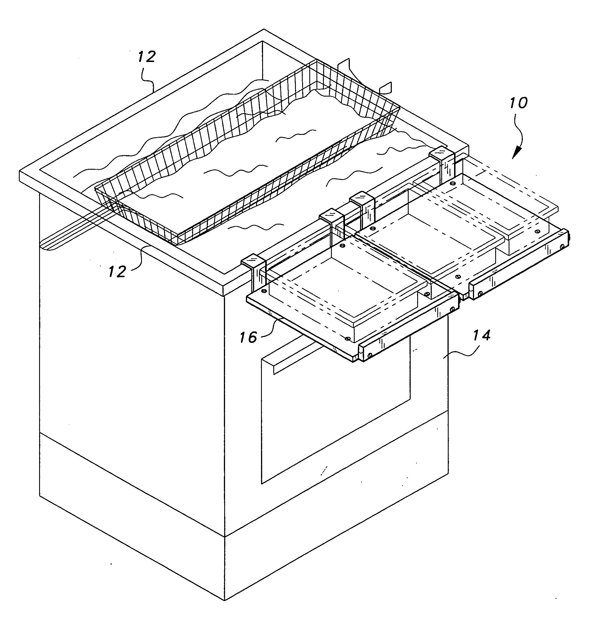 Hanging fryer shelf