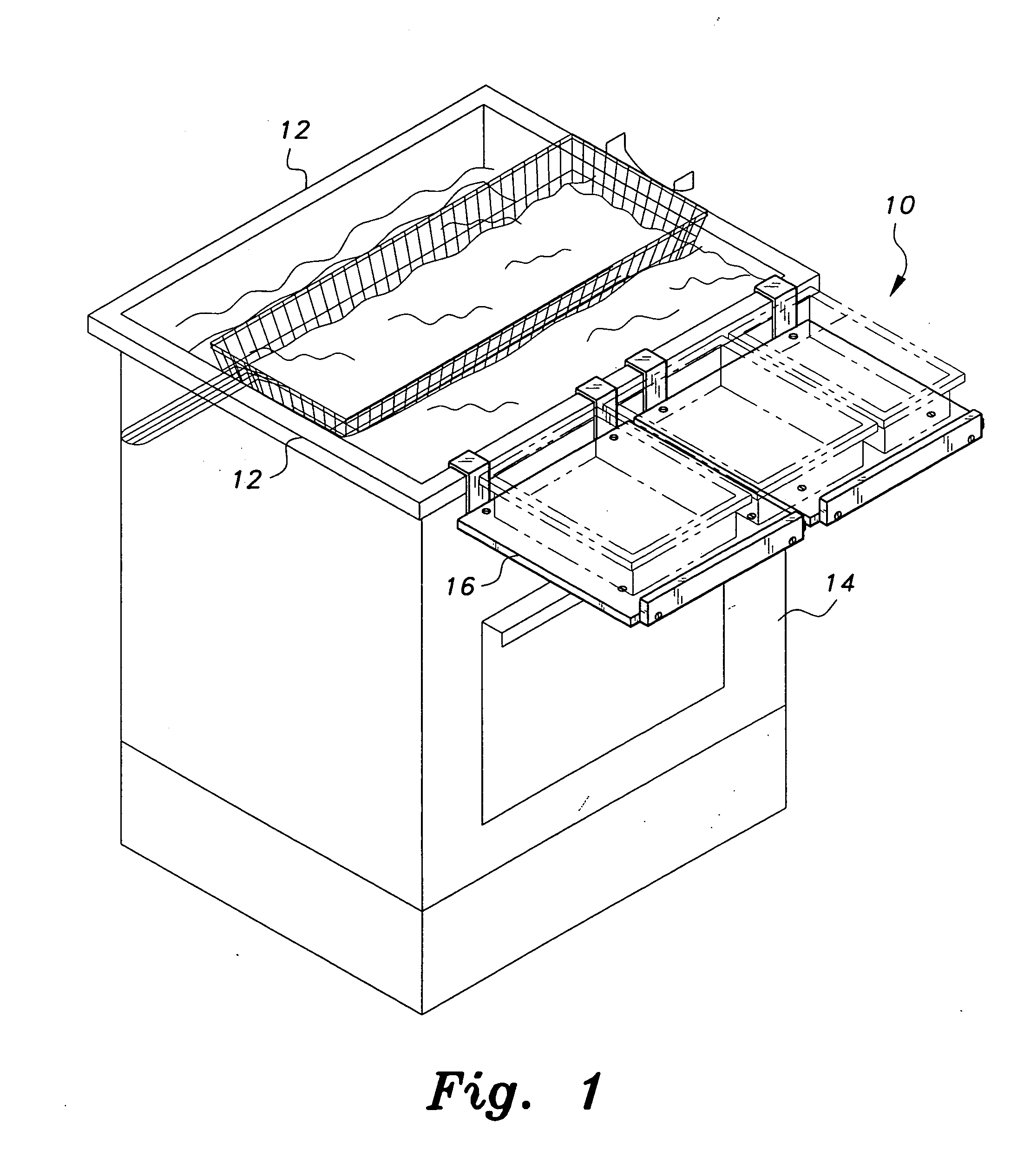 Hanging fryer shelf