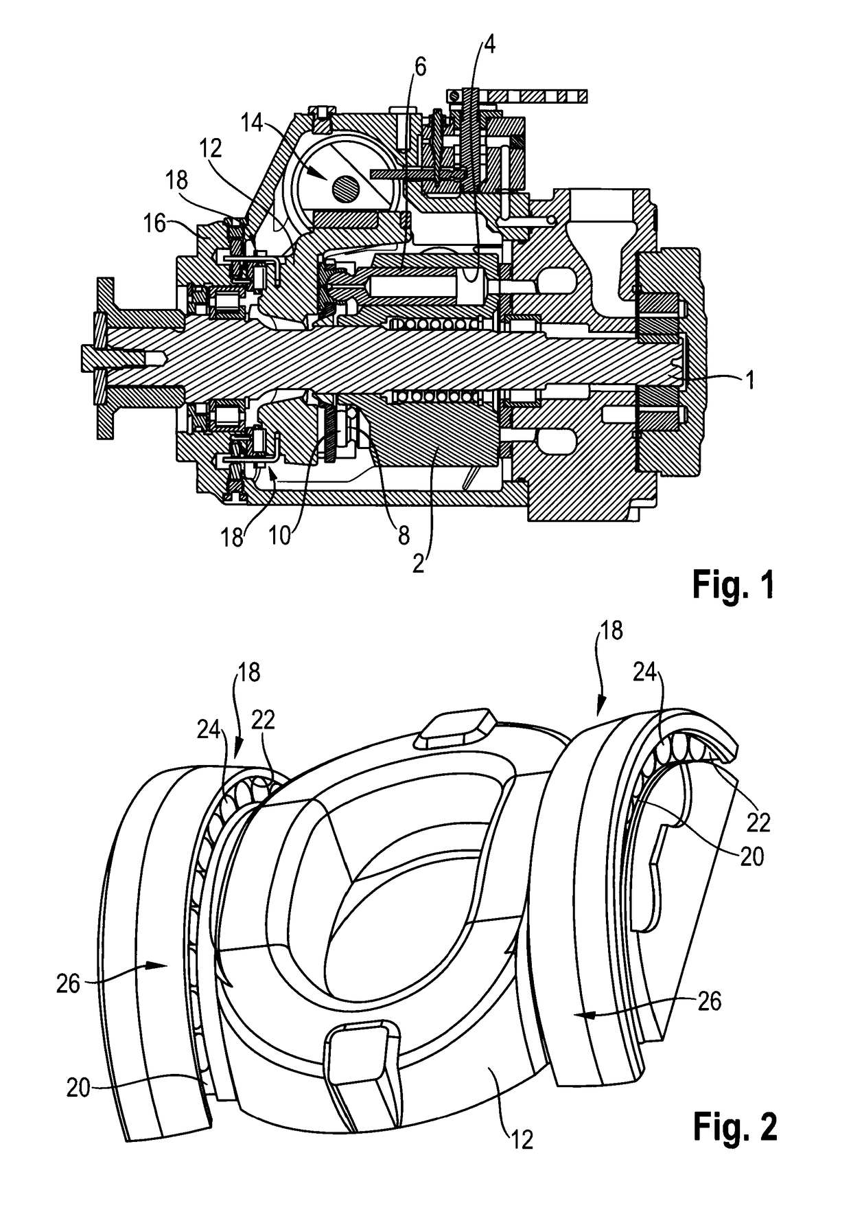 Roller bearing and hydrostatic axial piston machine of swashplate design with a roller bearing