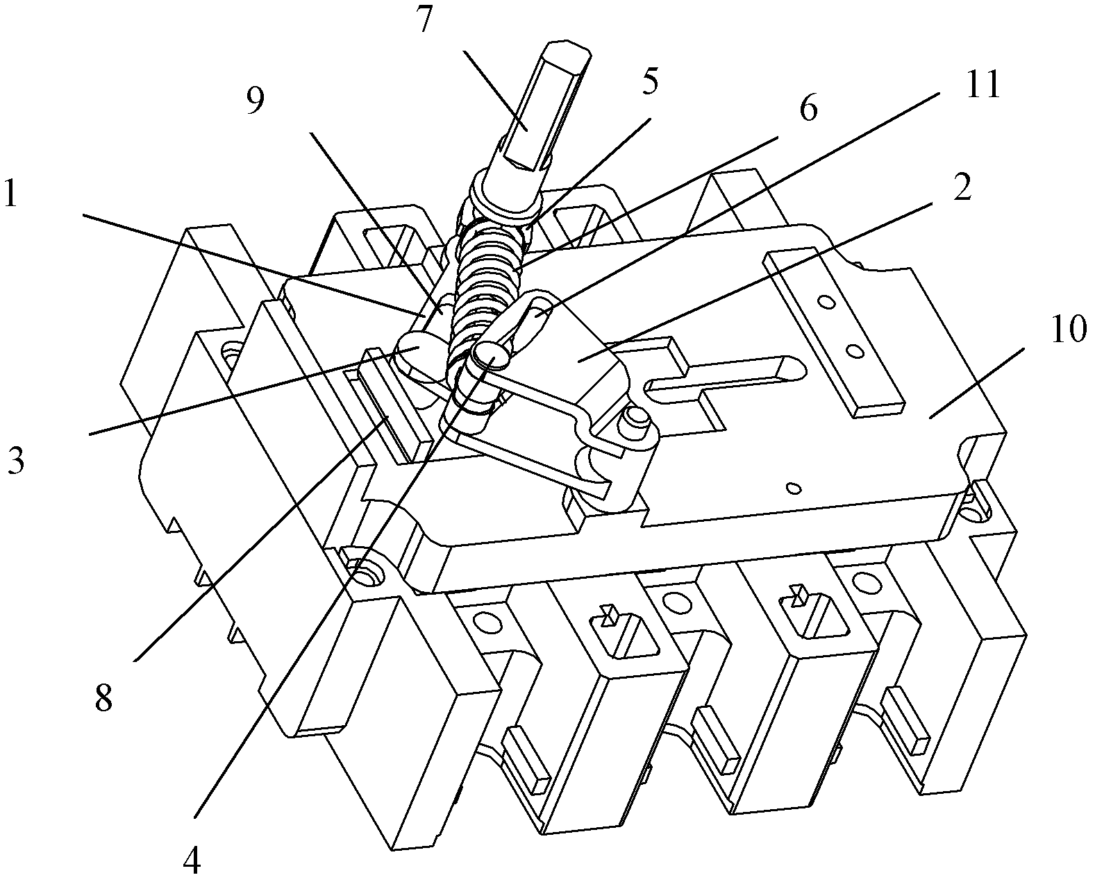 Energy storage spring operating mechanism for low-voltage disconnecting switch