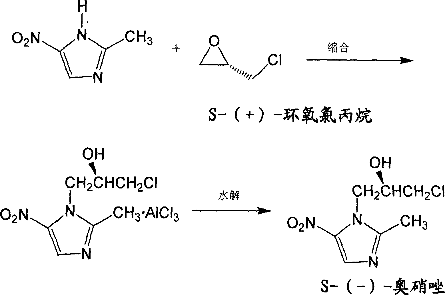 Ornidazole optical antimer preparation and purification method