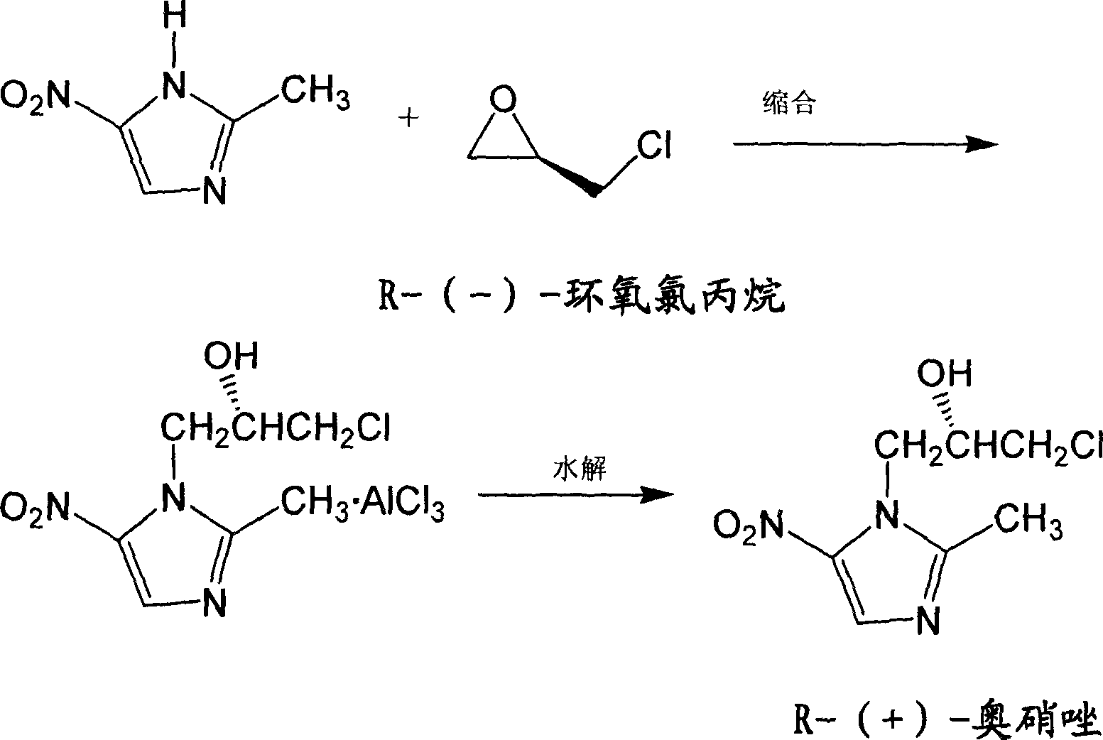 Ornidazole optical antimer preparation and purification method