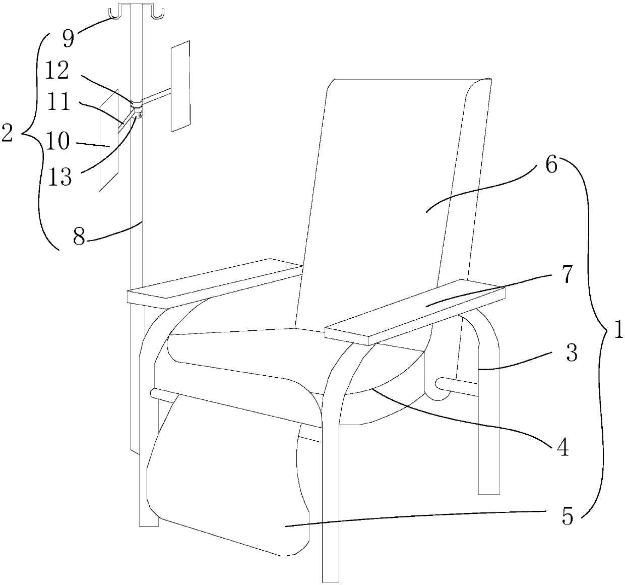 Novel infusion chair with infusion pressurizing function