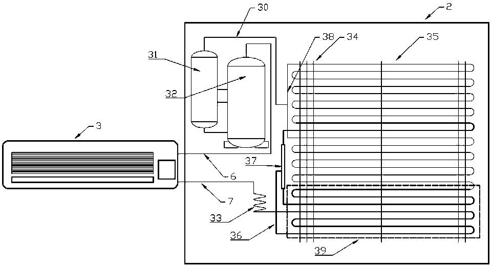 Heat pump heat recovery pine nut turning drying device