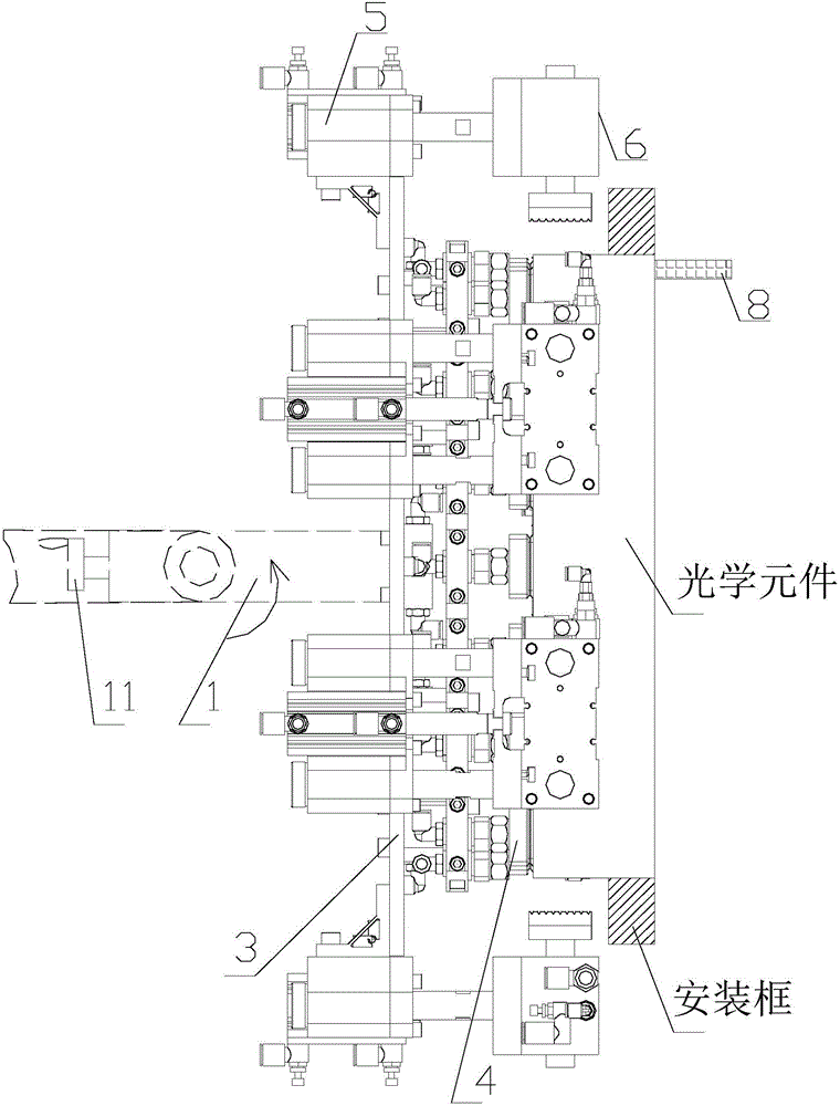 Vacuum absorbing and grabbing mechanism for optical elements and control method thereof