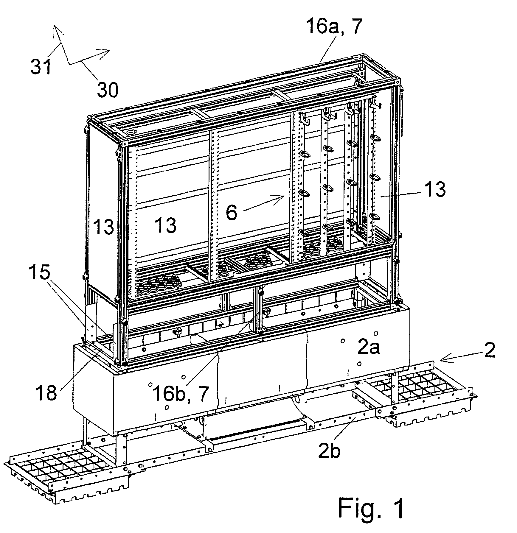 Distribution cabinet with a plurality of inner bodies