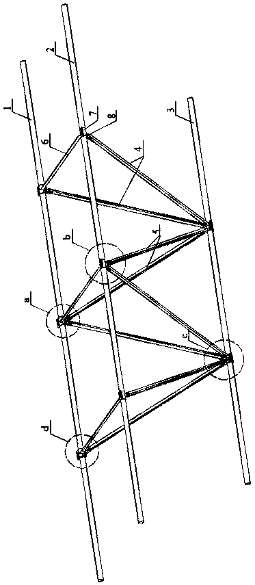 Prefabricated large-span triangular steel truss structure