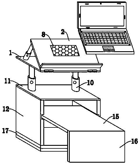 Adjustable office communication equipment placement rack