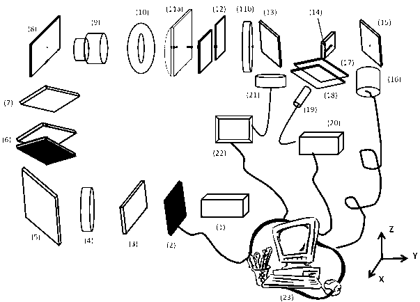 Optical gain performance test device of organic film