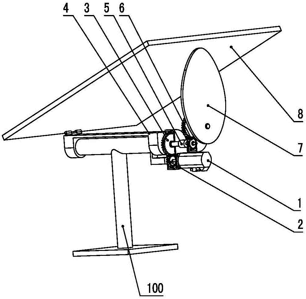 Solar tracking oriented one-dimensional driving two-dimensional output robot mechanism