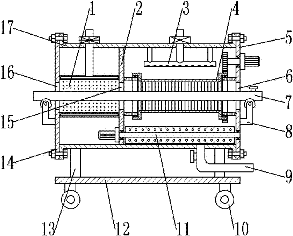 Waste cable spraying, washing and drying integrated device