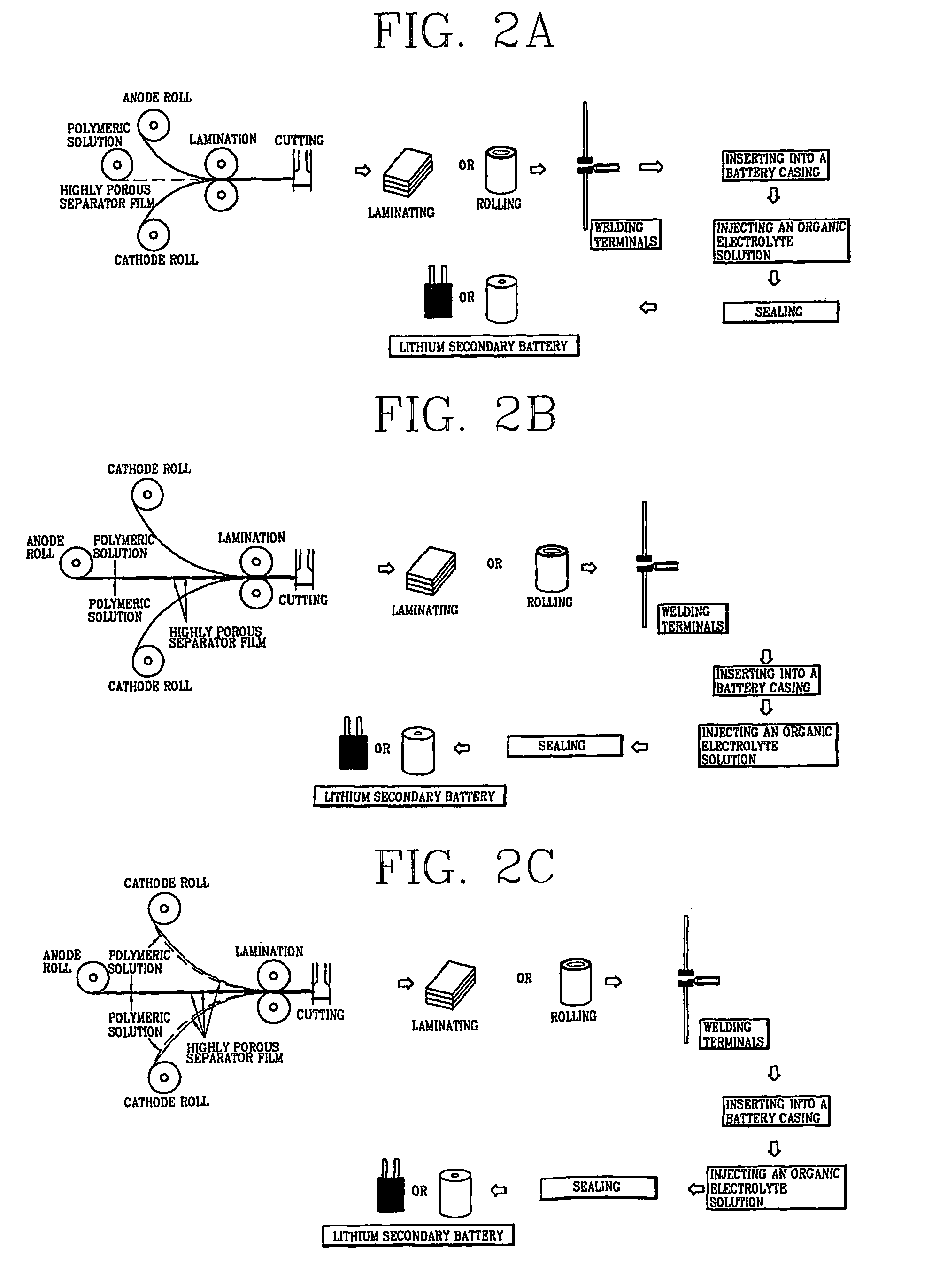 Lithium secondary battery comprising a super fine fibrous polymer separator film and its fabrication method