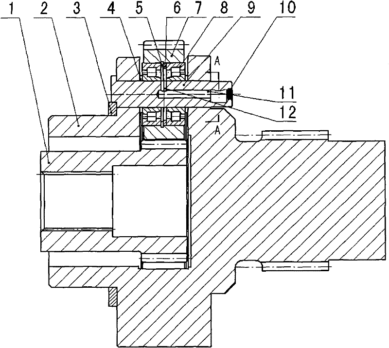 Automatic lubrication device for planet wheel bearing