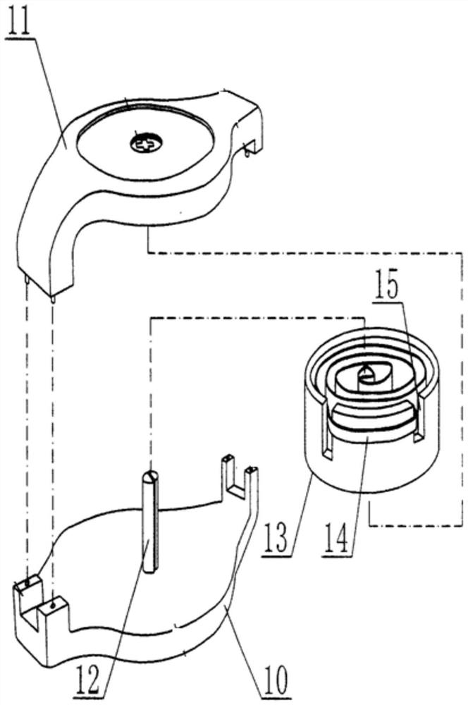 An earphone wire take-up device and an earphone using the wire take-up device