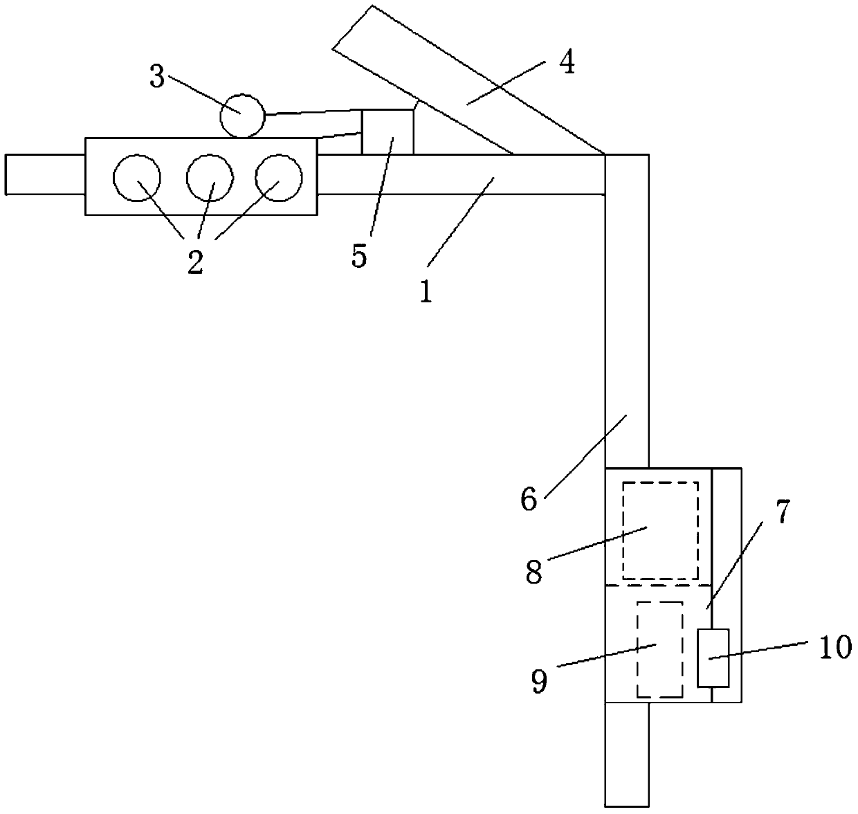 Traffic signal rod with alarm and simple first-aid products