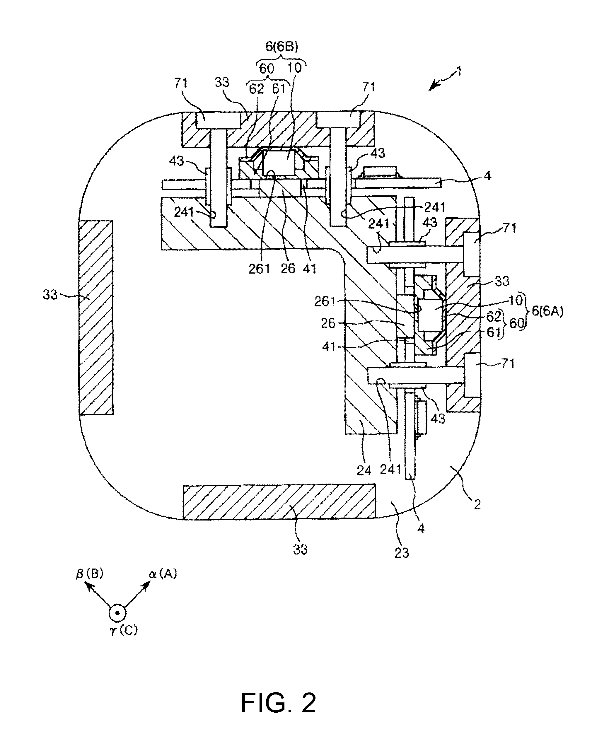 Force detecting device, robot, electronic component conveying apparatus