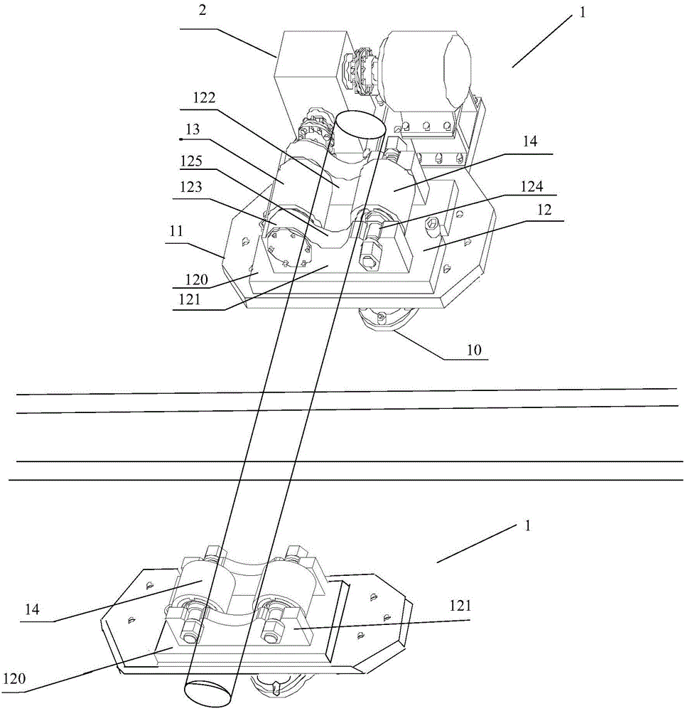 Wheel-set flaw detection driving device