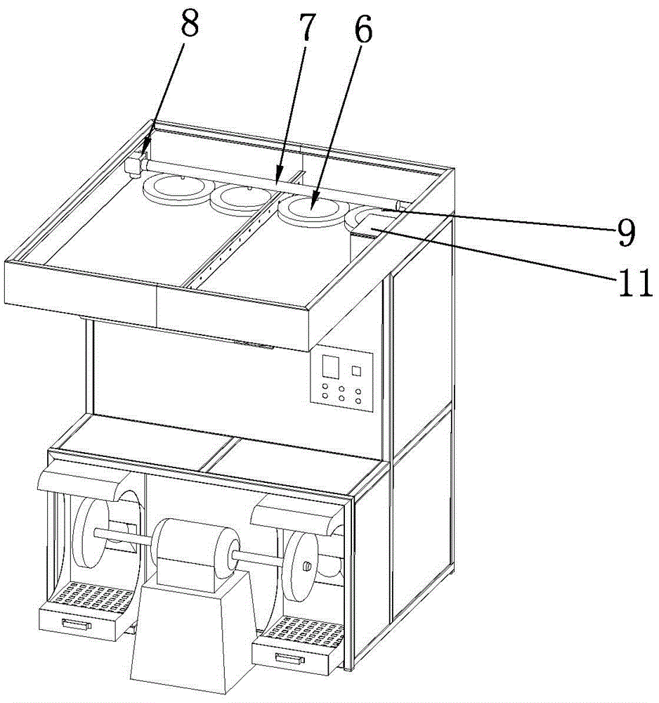 Integrated grinding and polishing dust catcher