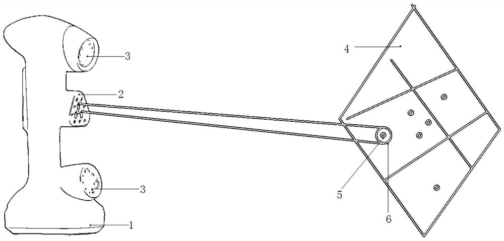 A kind of scanner auxiliary accessory and method for measuring circular hole on workpiece surface