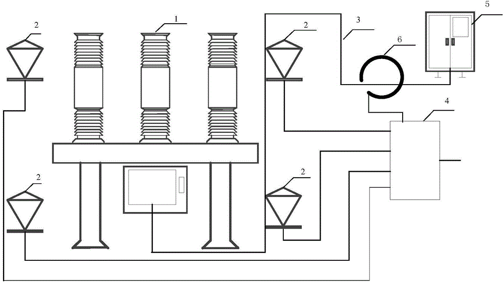 Non-contact spatial high-frequency high-voltage circuit breaker operation characteristics measurement method