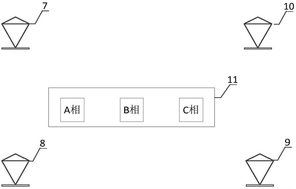 Non-contact spatial high-frequency high-voltage circuit breaker operation characteristics measurement method