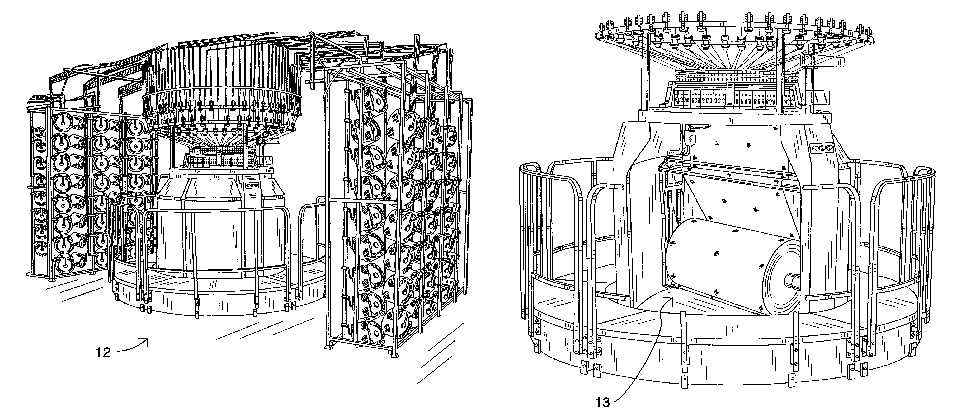 Apparatus for forming an unbalanced, circular knit fabric and a coated fabric produced therefrom