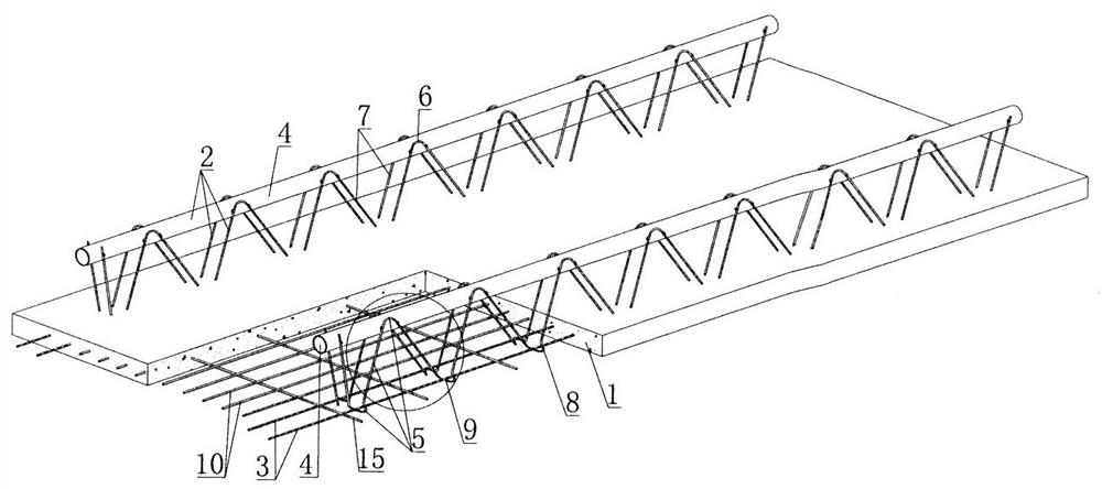 Steel pipe truss prestressed concrete composite slab