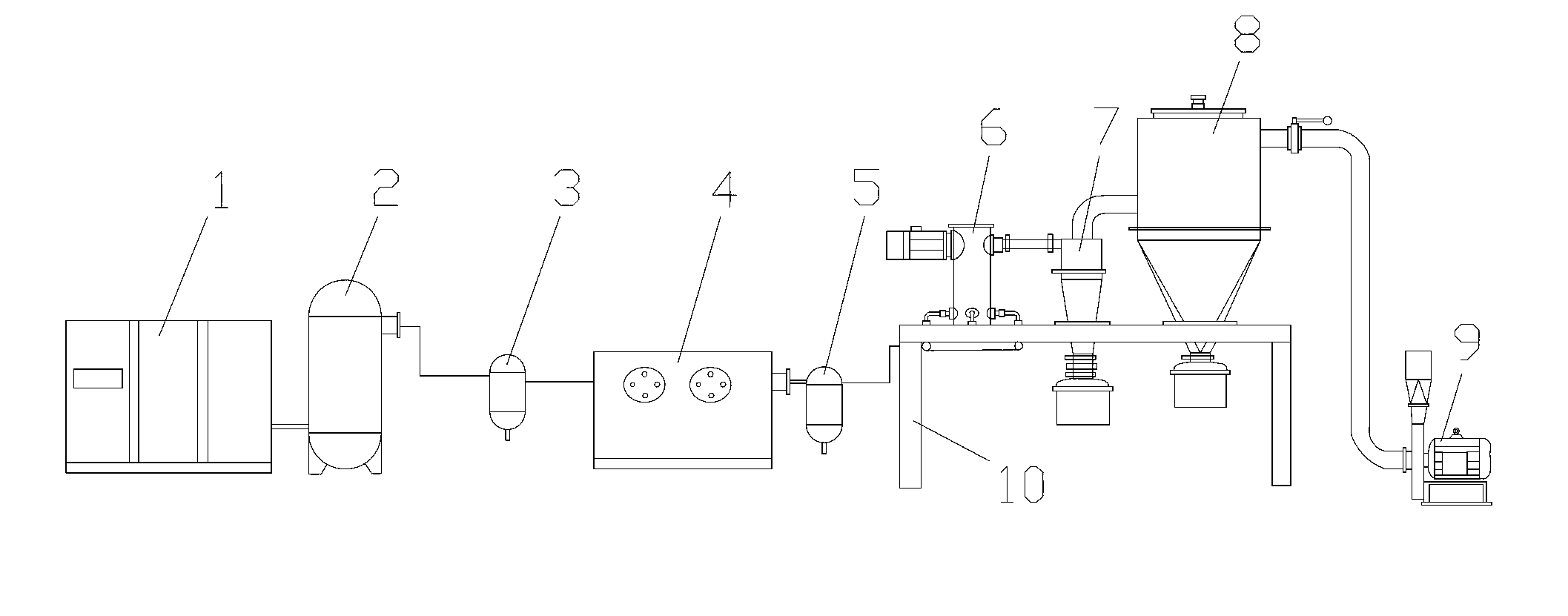 Table-type airflow crushing device for laboratories